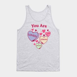 Teacher Valentine Day Retro Heart Candy - Cute Self Love Tank Top